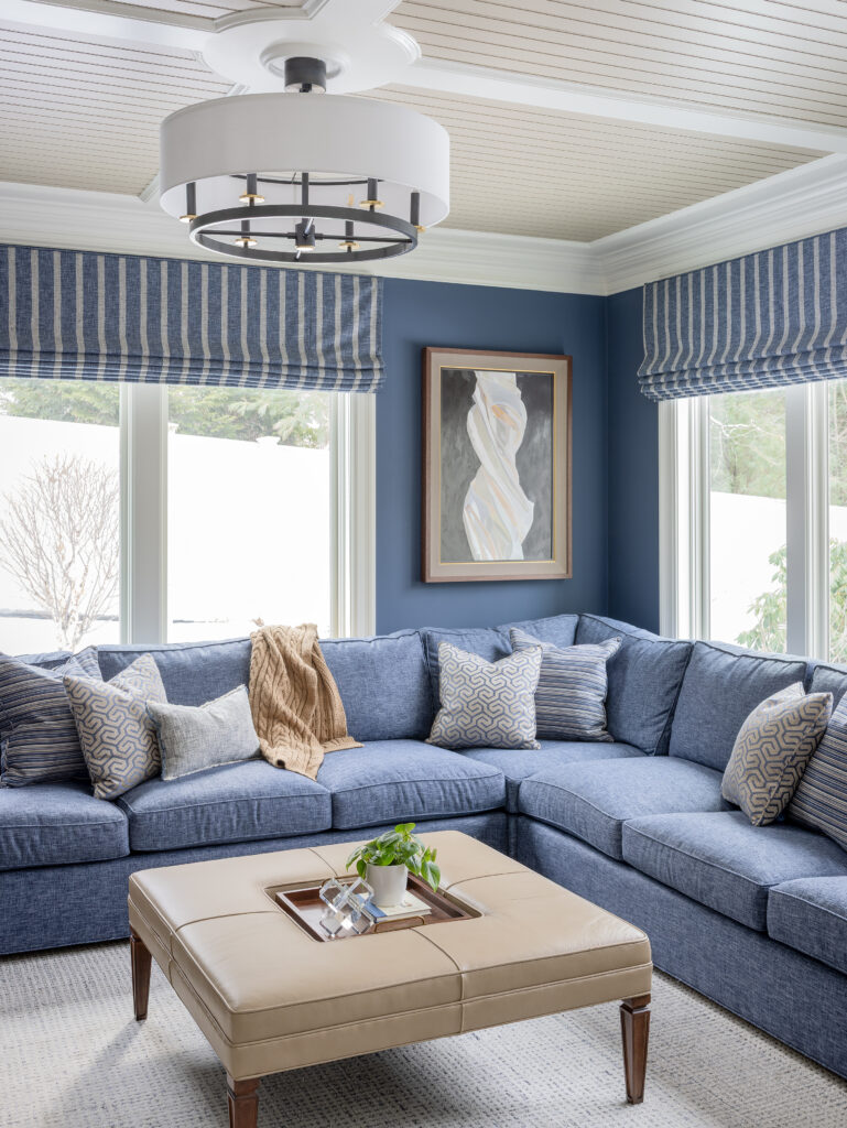 Westgate Rd, Wellesley Interior Design, Blue Couch